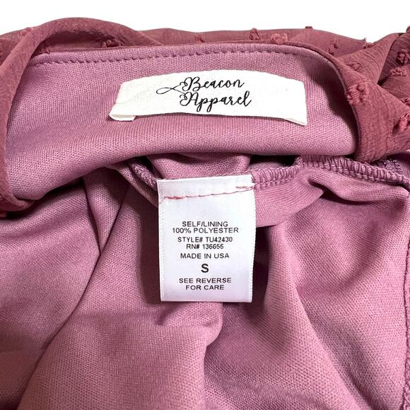 Beacon Apparel SMALL Shiloh Clipdot Blouse - Stitch Fix Embroider Dot Tab Sleeve - Picture 6 of 12